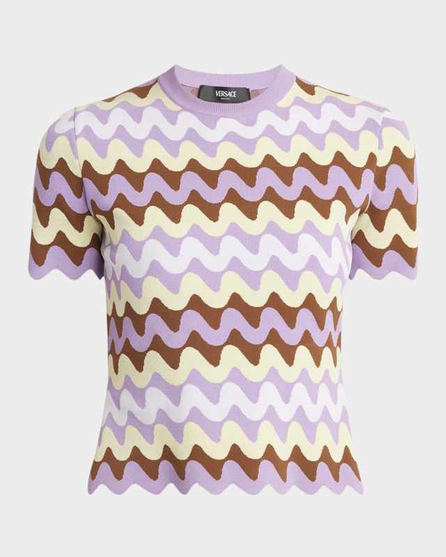 Wave Compact Stretch Viscose Short-Sleeve Sweater